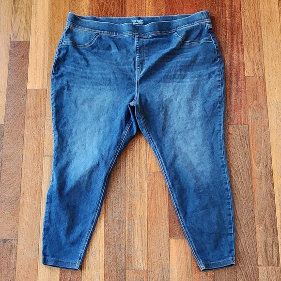 Terra & Sky Blue Faded Stretch Waist Plus Size Jeans Size 3X - Picture 3 of 11